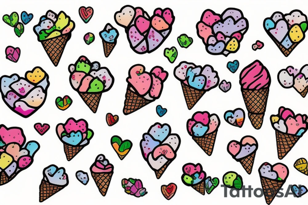 dragons candy ice cream hearts frogs fairy flowers tattoo idea