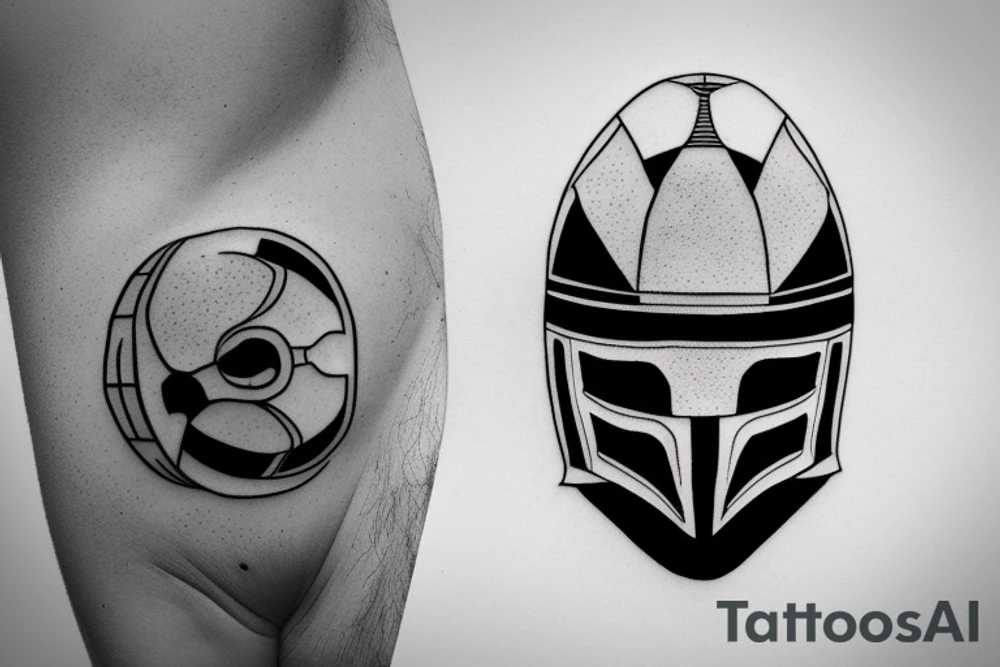 Minimalist design of the helmet from the movie 'Gladiator' tattoo idea