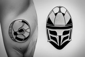 Minimalist design of the helmet from the movie 'Gladiator' tattoo idea