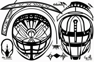 Minimalist design of the helmet from the movie 'Gladiator' tattoo idea