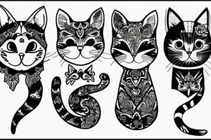 trio, cat, russia tattoo idea
