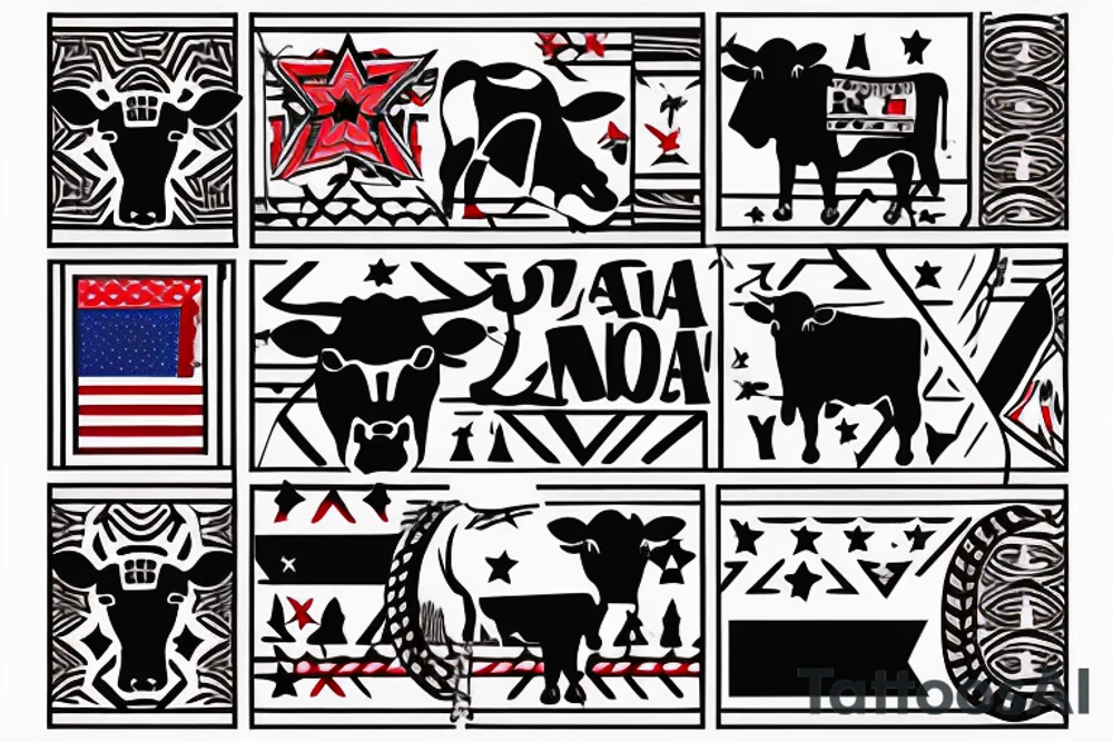 Arizona flag with cow skull tattoo idea