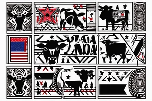Arizona flag with cow skull tattoo idea