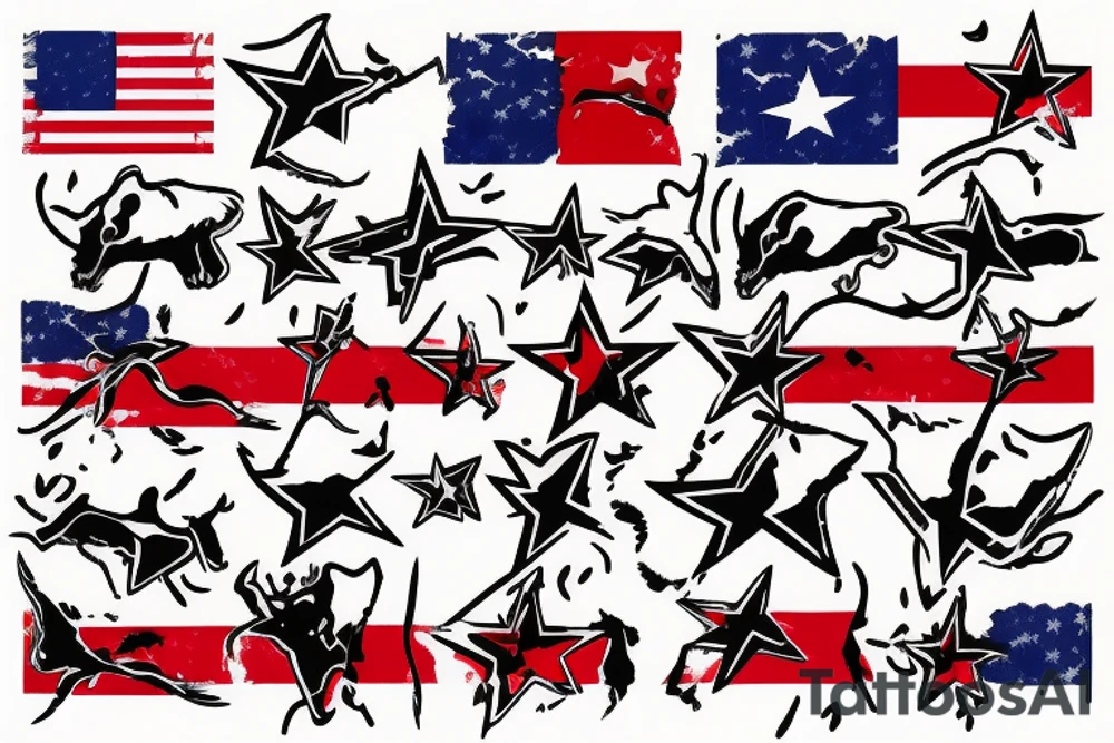 Arizona flag with cow skull tattoo idea