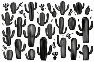 Saguaro cactus, with cow skull in the foreground tattoo idea