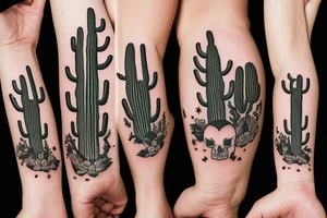 Saguaro cactus, with cow skull in the foreground tattoo idea