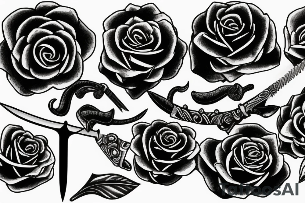 sword in rose tattoo idea