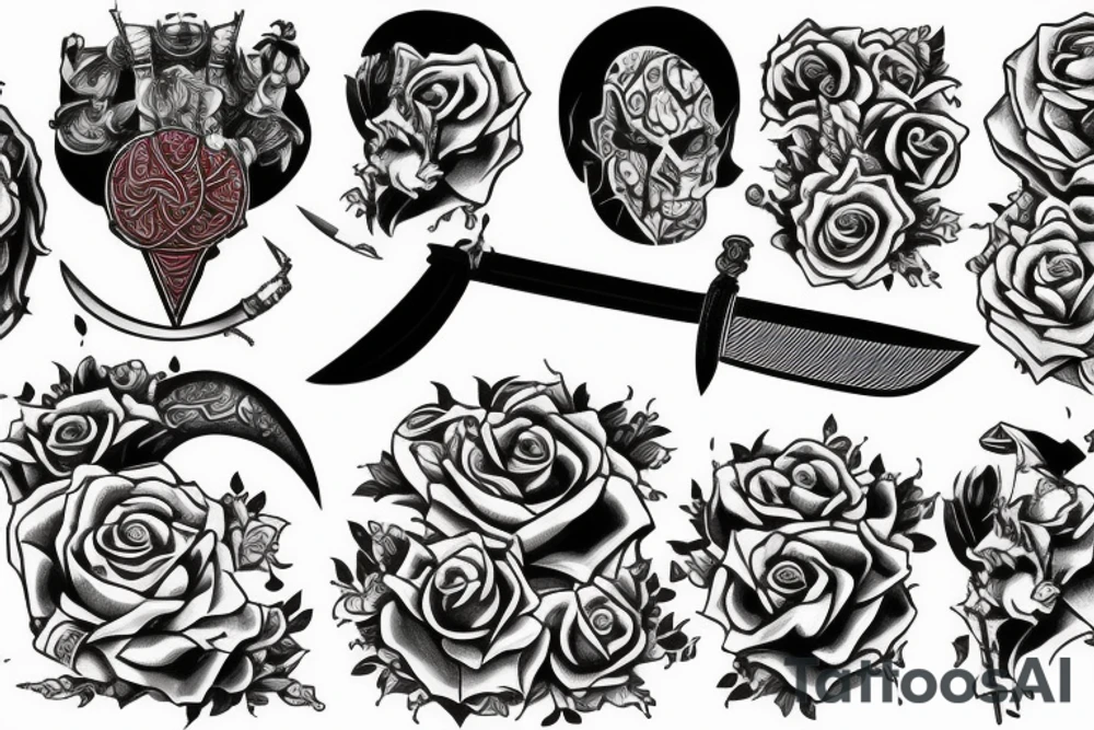 sword in rose tattoo idea