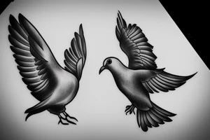 a dove and a raven tattoo idea