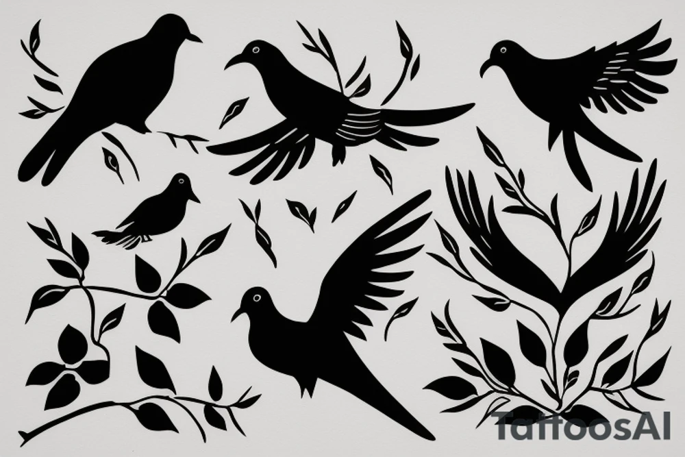 a dove and a raven tattoo idea