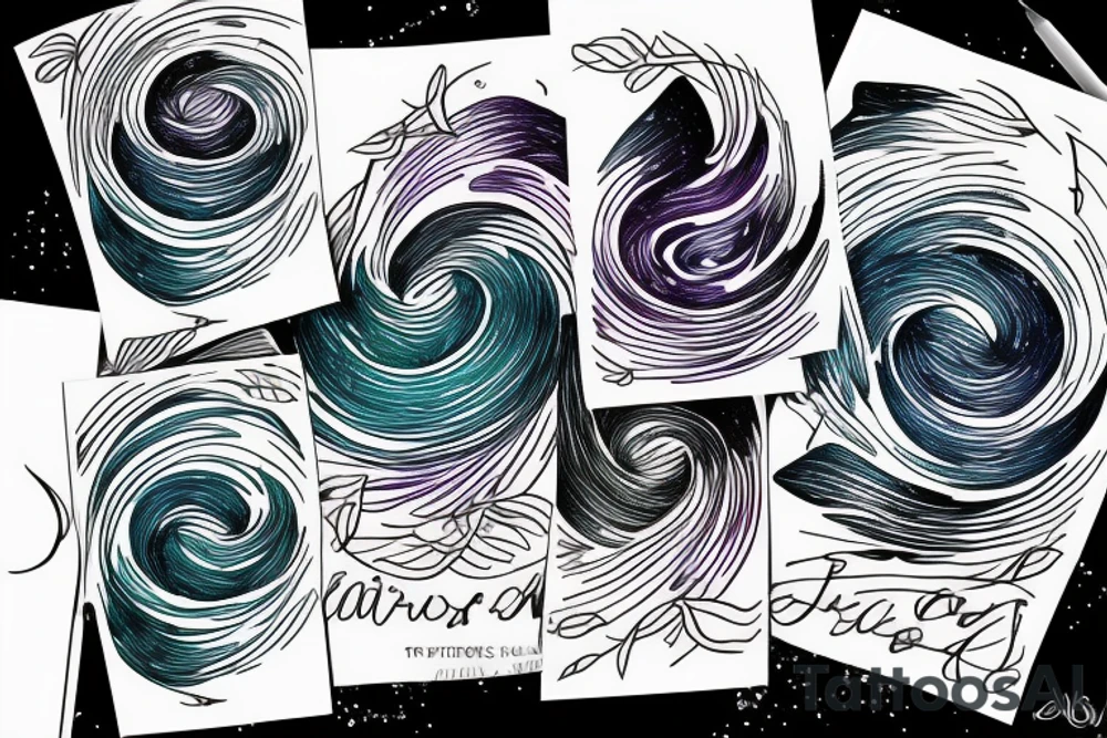 an abstract of the line “ I want auroras and sad prose” from the lakes by taylor swift tattoo idea