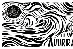 an small fine line abstract of the line “ I want auroras and sad prose” from the lakes by taylor swift tattoo idea