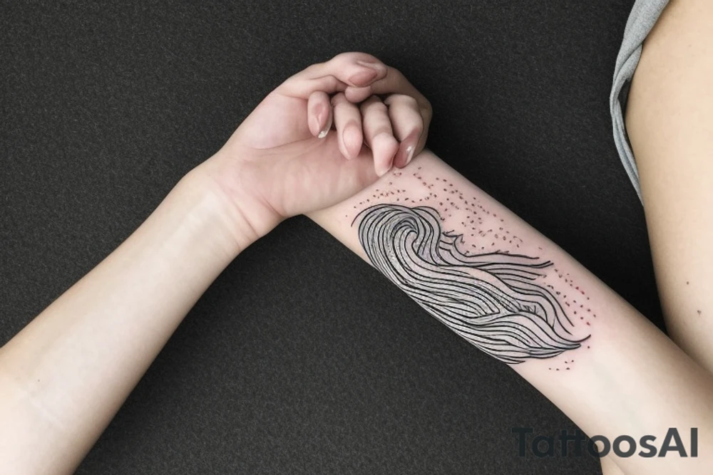 an small fine line tattoo of the line “ I want auroras and sad prose” from the lakes by taylor swift tattoo idea
