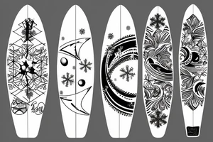 2 seasons one with summer beach waves surfboard and onw winter with skis snowflake also add a soccer ball tattoo idea