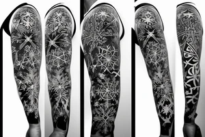 cover the whole arm.
2 seasons one with summer beach waves surfboard and onw winter with skis snowflake also add a soccer ball tattoo idea