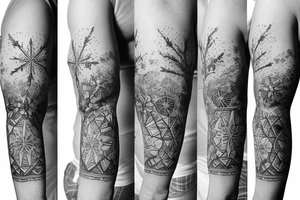 cover the whole left arm.
2 seasons one with summer beach waves surfboard and one winter with skis snowflake also add a soccer ball tattoo idea