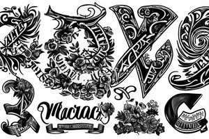 the letters MCRF tattoo idea