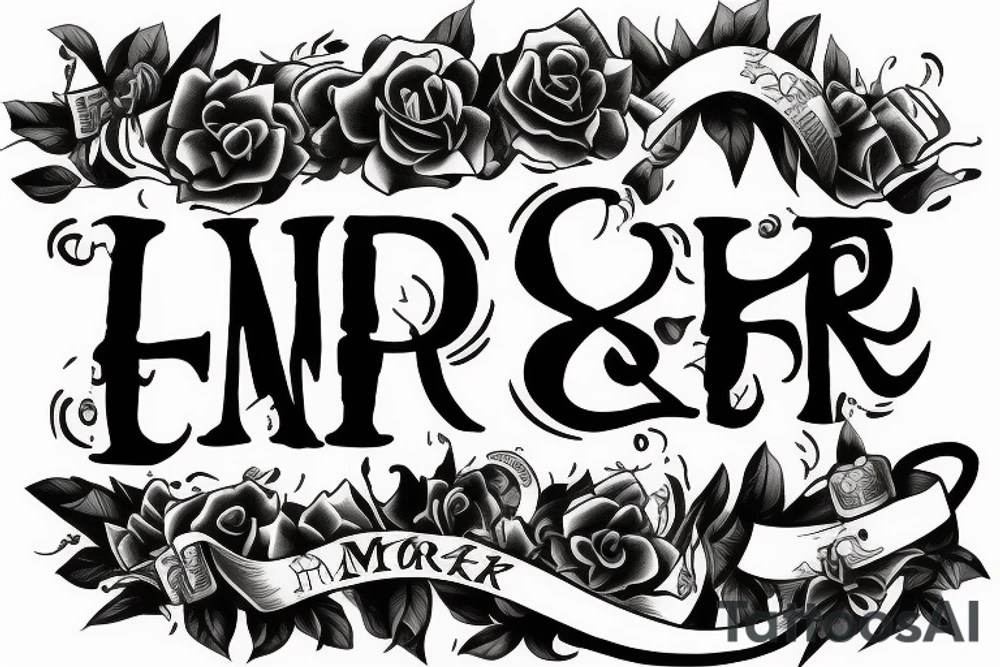 the letters MCRF in regular writing tattoo idea