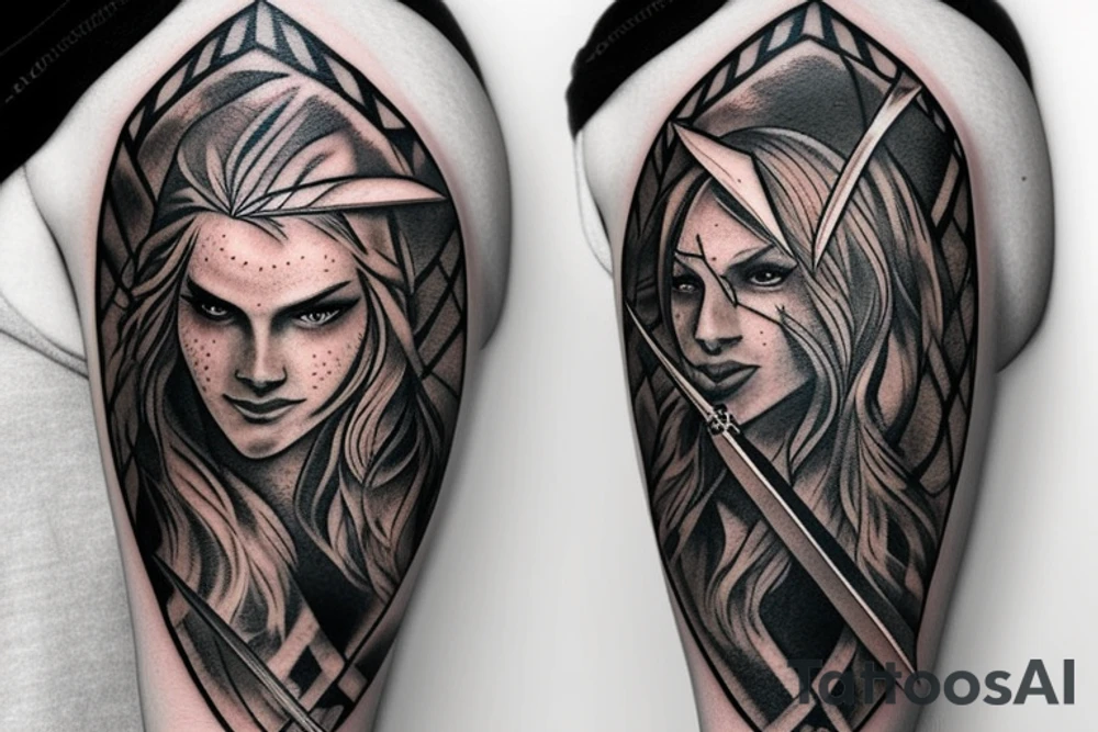 Fineline Witcher heart sword tattoo idea