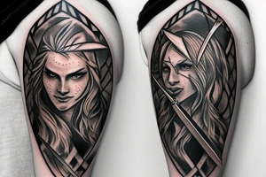 Fineline Witcher heart sword tattoo idea