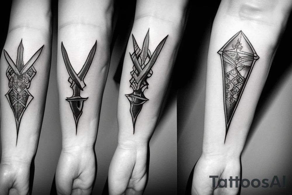 Fineline Witcher heart sword tattoo idea