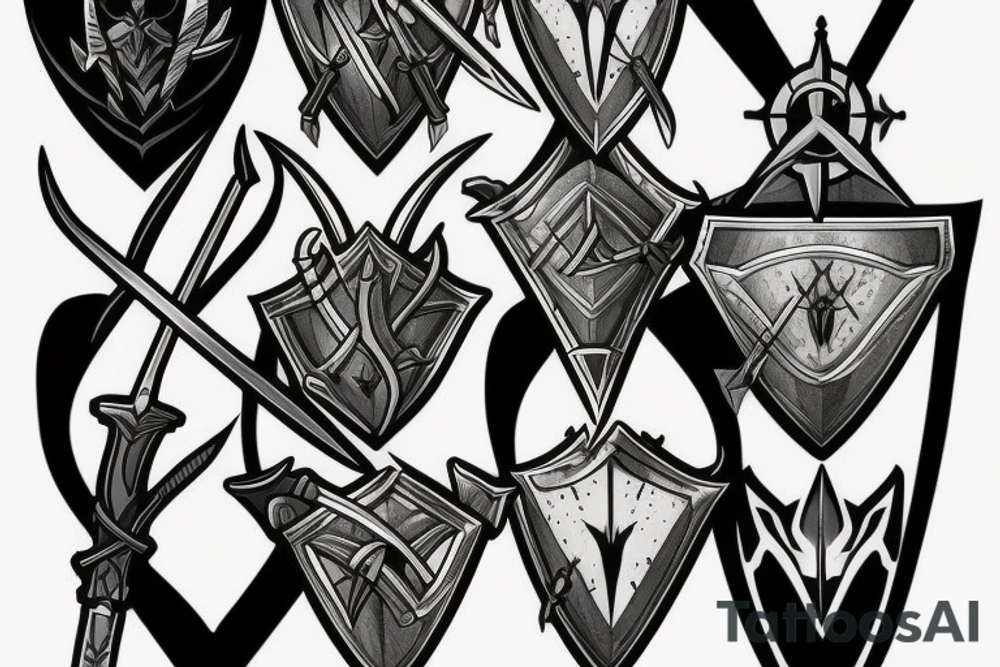 Fineline Witcher heart sword tattoo idea
