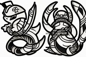 Cyndaquil samurai style tattoo idea