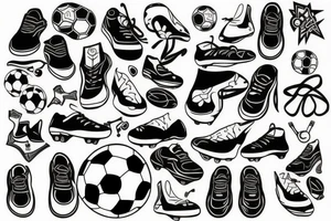 Soccer ball and soccer shoes tattoo idea