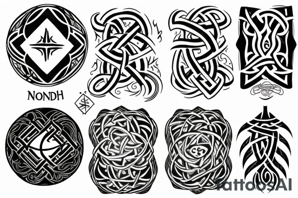 Nordic symbol elder tree tattoo idea