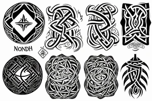 Nordic symbol elder tree tattoo idea