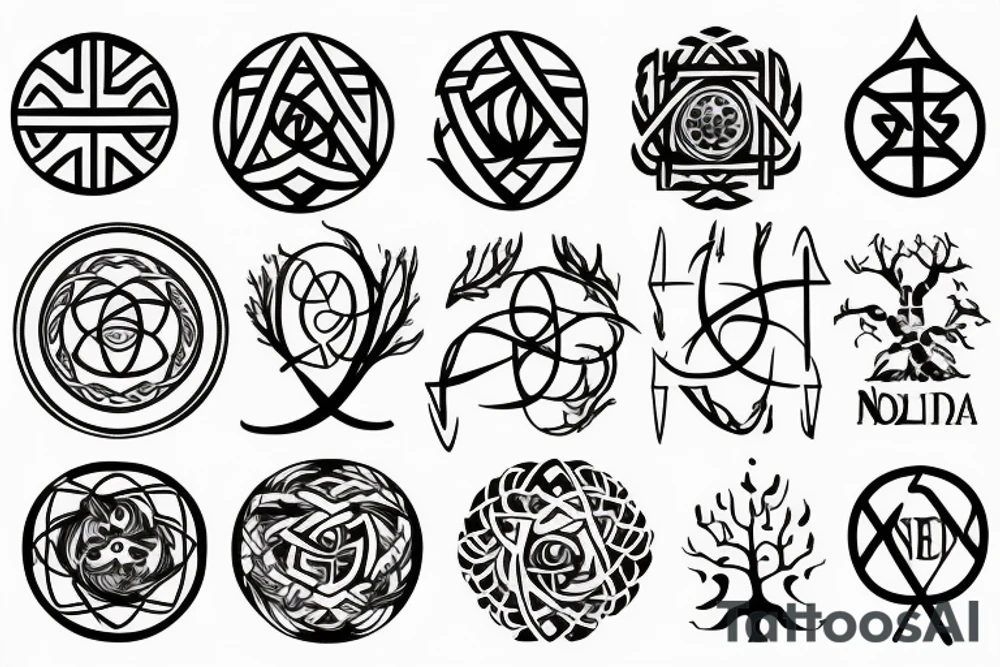 Nordic symbol elder tree tattoo idea