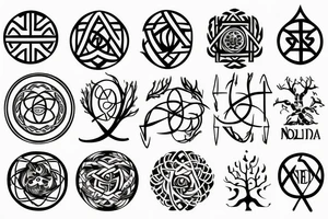 Nordic symbol elder tree tattoo idea