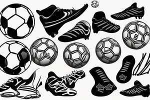 Soccer ball and soccer shoes tattoo idea