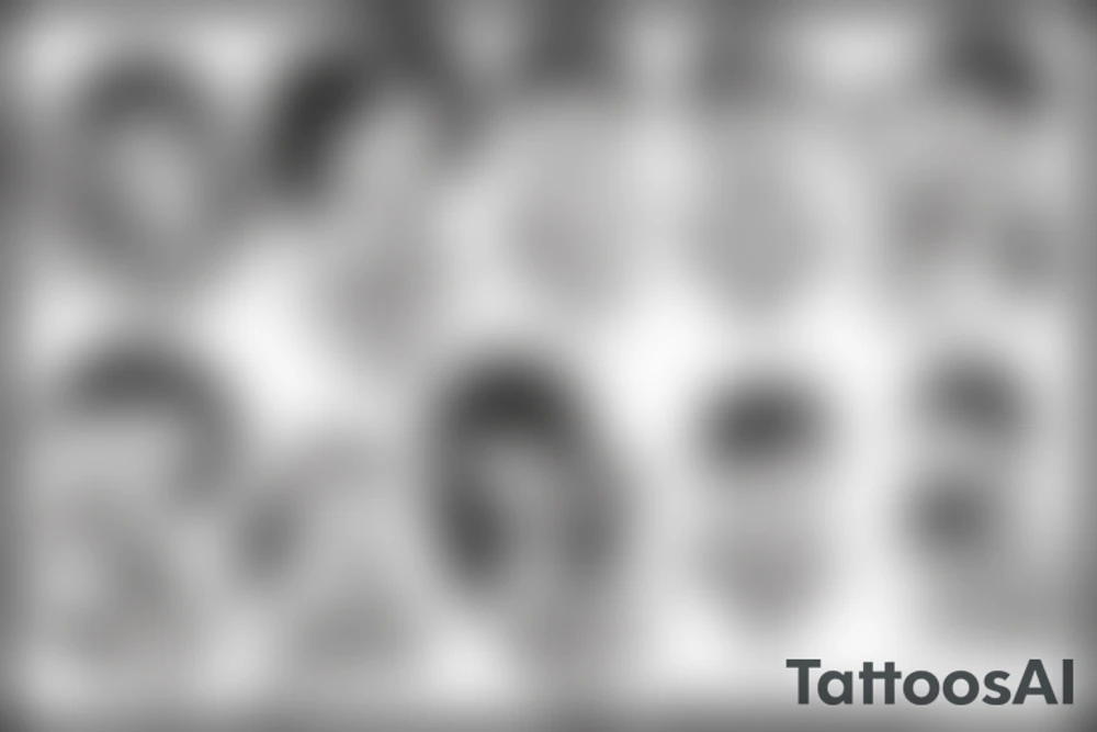 5 babies being held by mother tattoo idea