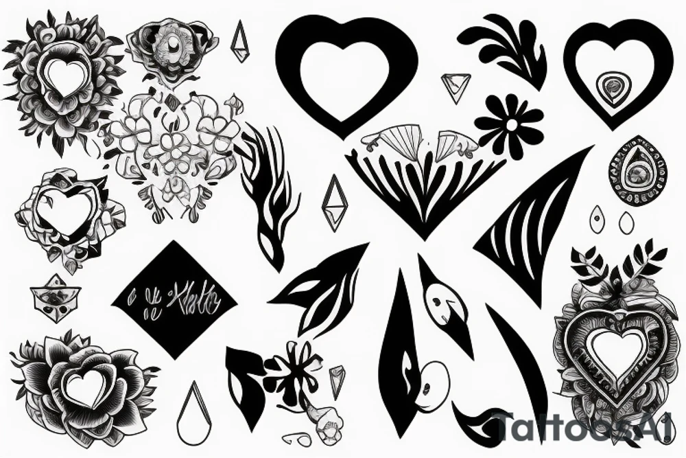 Daughters, love, pain, diamonds tattoo idea