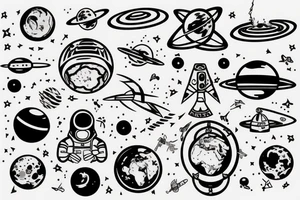 astronaut earth space tattoo idea