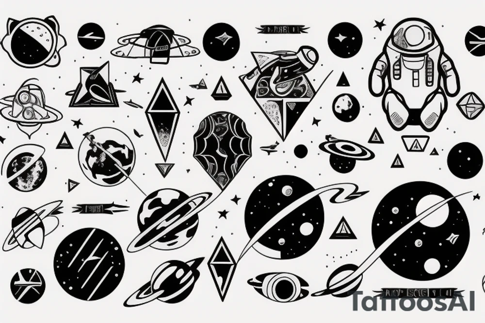 astronaut earth space tattoo idea