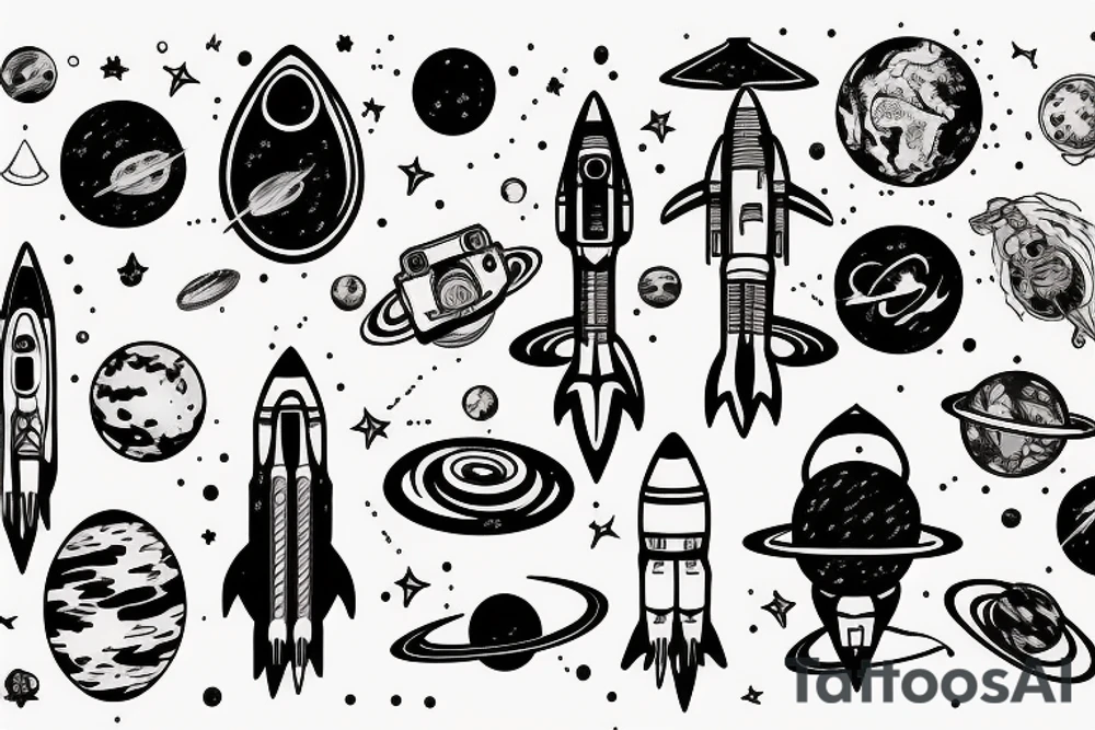 astronaut earth space tattoo idea