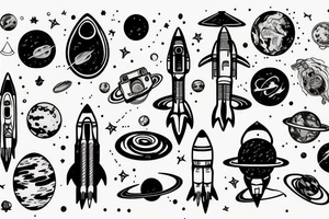 astronaut earth space tattoo idea