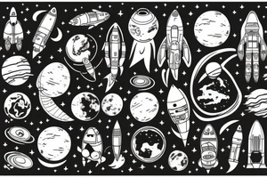 astronaut earth space tattoo idea