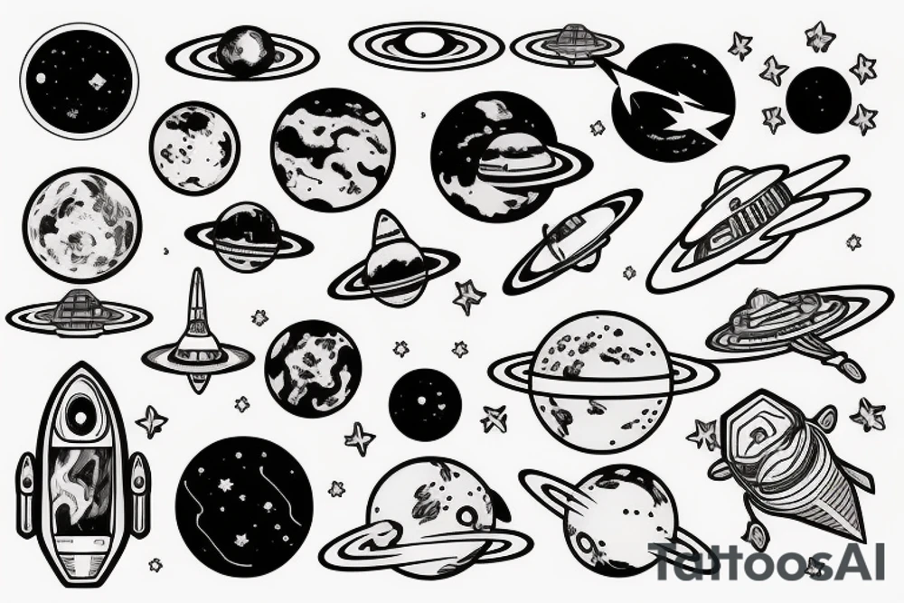 astronaut earth space tattoo idea