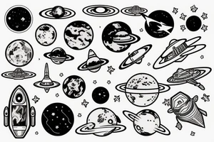 astronaut earth space tattoo idea