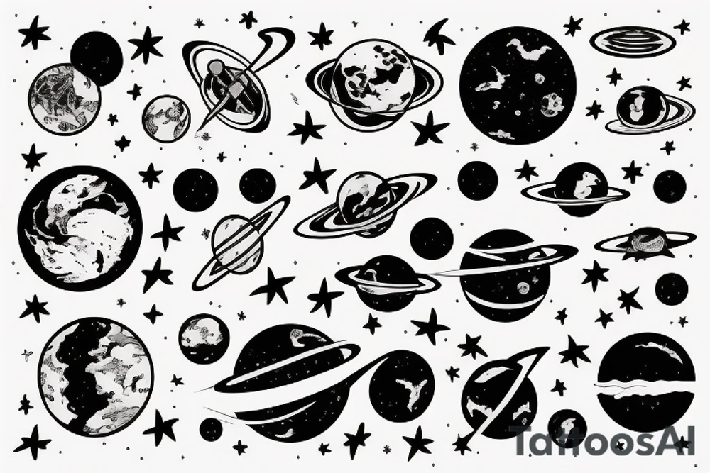 astronaut earth space tattoo idea