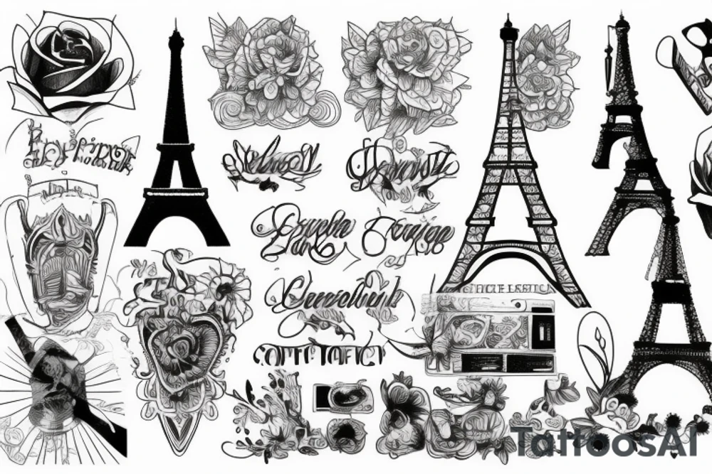 cycling and Eiffel tower tattoo idea