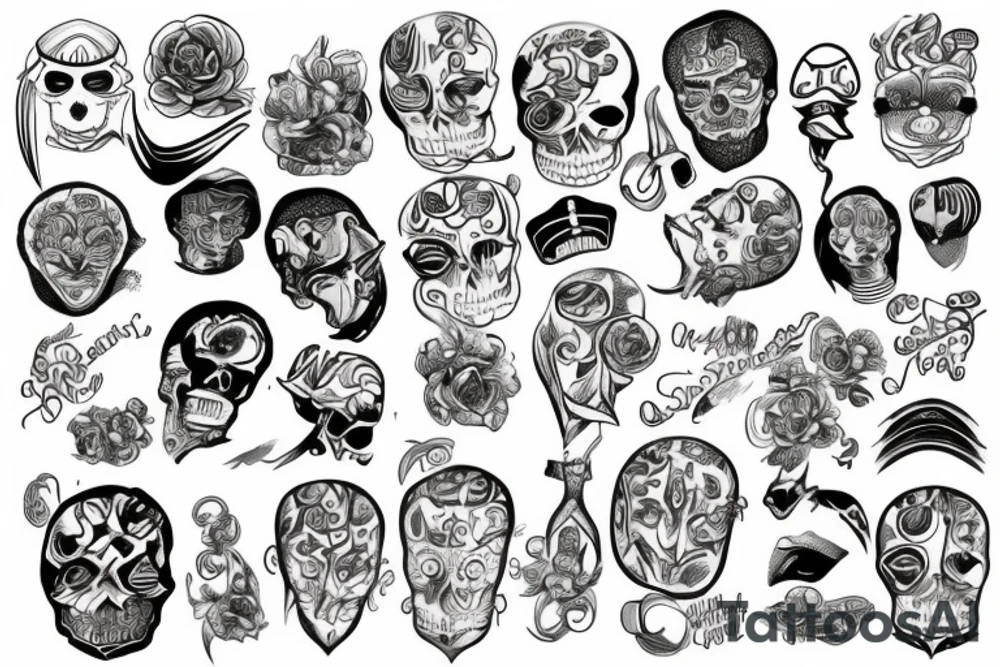 scritta trust no one con teschio tattoo idea