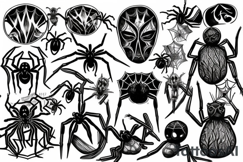gothic spider tattoo idea