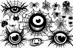 gothic spider with one big eye tattoo idea