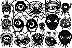 gothic spider with one big eye tattoo idea