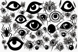 gothic spider with one big eye tattoo idea