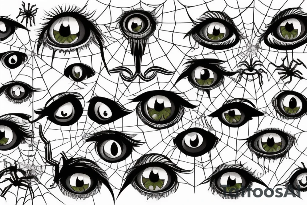 gothic spider with one big eye tattoo idea